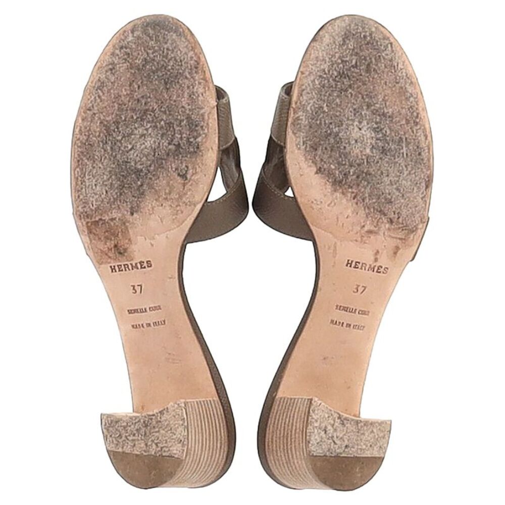 Hermès Oasis Sandals in Brown Leather - Picture 6 of 7